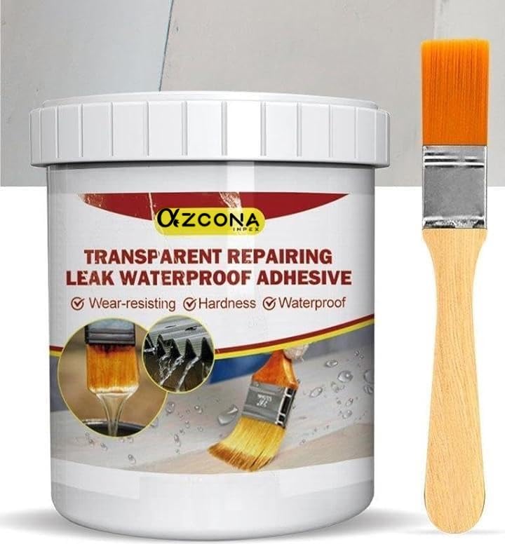 Azcona Impex™ Crack Seal Agent 300gm with Brush Transparent Waterproof Glue for Roof Leakage Crack Seal Glue Roof Water Leakage Solution Epoxy Resin for Waterproofing Gap Filler for Pipe Wall Tiles (B0CTF5JBRZ) Amazon Price History, Amazon Price Tracker