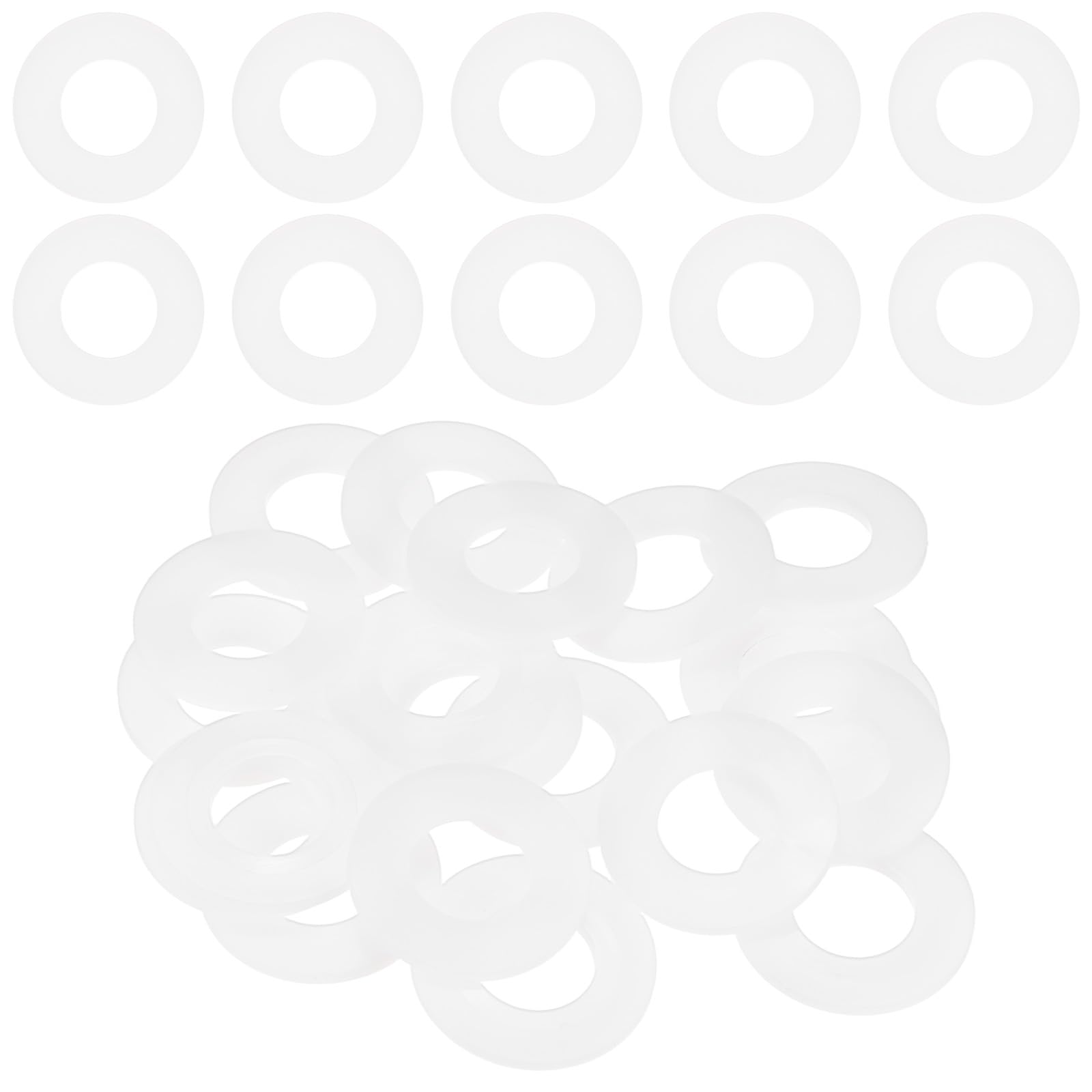 M METERXITY 20-Pack M22 Nylon Flat Washers 22mm ID 44mm OD 3mm Thick Round Plastic Plain Washer Fastener Sealing Spacer Gasket Ring for Household/Commercial [White] — image 1