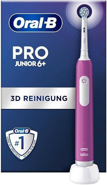Oral-B Pro Junior Elektryczna szczoteczka do zębów, 1 fioletowy uchwyt, 1 szczoteczka, 6 lat i więcej
