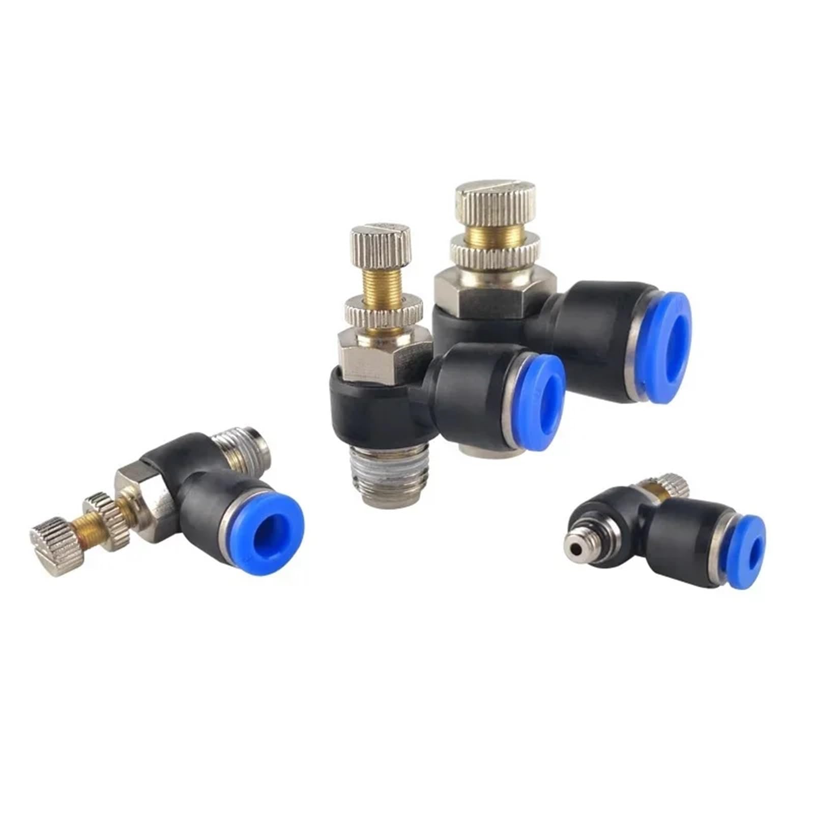 valvola limitatrice pressione 20/50/100 PZ 1/8 1/4 3/8 1/2 4 6 8 10mm Tubo flessibile Aria l Raccordo pneumatico regolabile Valvola a farfalla Controller valvola di riduzione(A3,100 PCS)