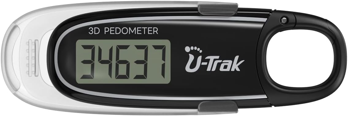 3D Pedometer for Walking with Removable Clip and Carabiner Simple Step Counter for Walking Accurate Clip On Step Tracker for Men Women Kids