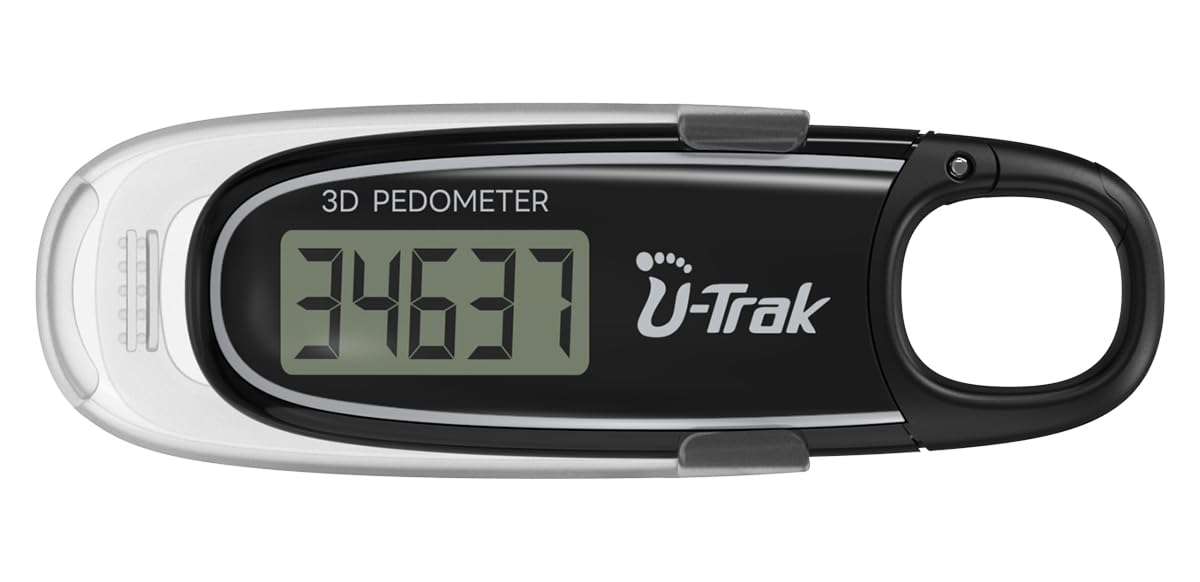 3D Step Counter Clip On with Removable Clip and Spring Carabiner Simple 3D Pedometer for Walking, Accurate Step Tracker with Large Display for Men Women Kids Adults Seniors