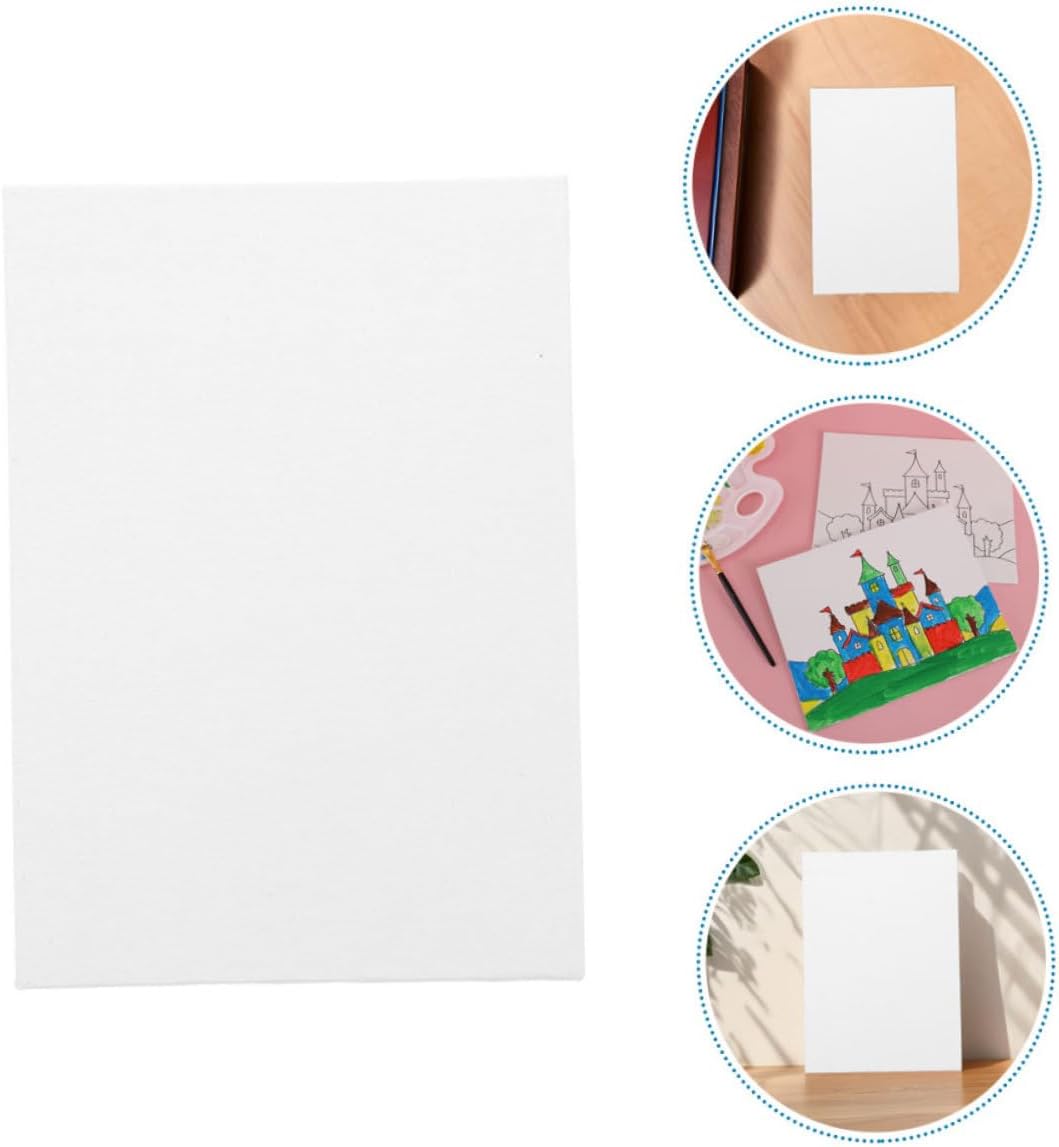 5pcs Canvas Drawing Board Panels for Acrylic Oil and Watercolor Painting Blank Art Smooth Texture for Artists Base