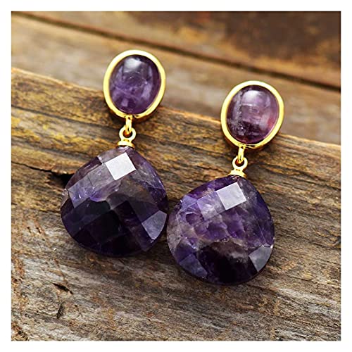 Améthystes larme boucles d'oreilles d'exception en minéraux naturels