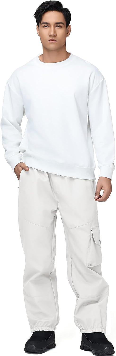 YEEFINE Men's Snow Ski Pants Insulated Womens Cargo Snowboard Pants Baggy Waterproof Winter Outdoor - Image 6