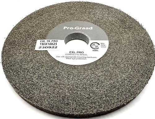 Image of EXL PRO Convolute Deburring Polishing Wheel - 6 inch x 3 /8 inch x 1 inch 9S Fine Silicon Carbide - Professional Grade - Metal Deburring, Finishing and Polishing Wheel - (1 Pack)