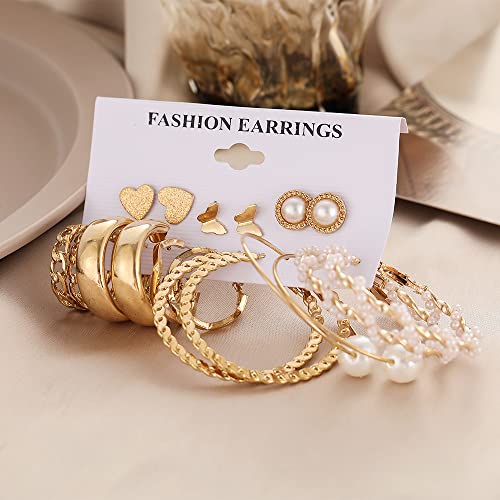ANNACREATIONS Korean Fashion Style Gold Plated Pearl Stud Earrings For Women & Girls (Set of 1) - Image 6