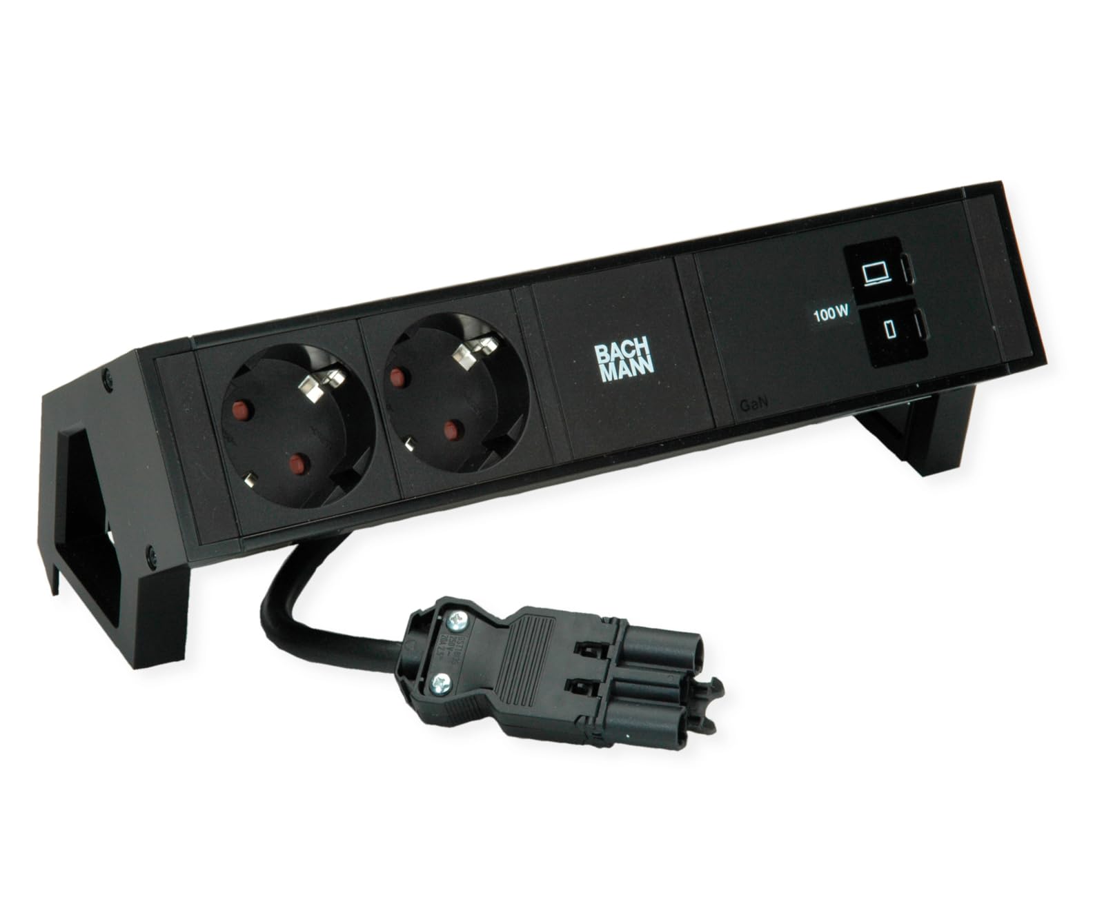 Bachmann DESK2 2X CEE7/3, USB-C, ładowarka USB 100 W, GST18 0,2 m