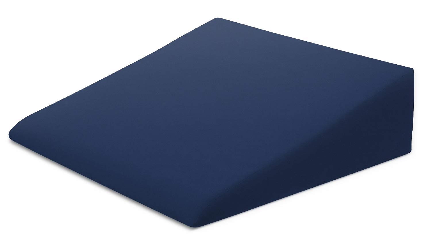 PumPum PU Foam Bed Wedge Pillow – Reduce Back Pain, Snoring, Acid Reflux & Respiratory Problems – Ideal for Sleeping, Reading, Rest or Elevation – Breathable and Washable Cover ,Navy Blue
