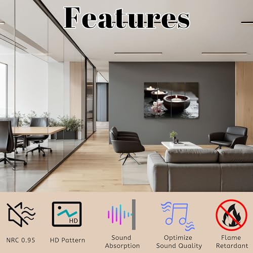 8 Pack Paneles Acústicos Artísticos Absorbentes de Sonido, Velas Flotantes, Paneles Decorativos Autoadhesivos para Estudios de Grabación en Casa 48"x32" miniatura 3