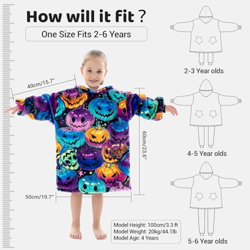 Wearable Blanket Hoodie for Toddlers, Infant 2-6YR Sherpa Blanket Sweatshirt with Pocket, Super Warm Wearable Hoodie Fits 2-6 Years Little Kids Girls Boys - Image 4
