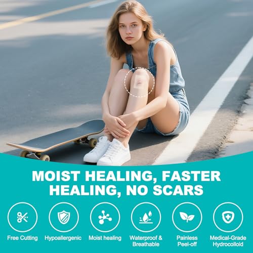 Image of Hydrocolloid Roll for Wound Care, Hydrocolloid Bandages with Self-Adhesive, Cut-to-Size Patch Bandages, Ultra Absorbent, Waterproof, First Aid Kit Essential (2IN*16FT)