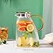Glass Pitcher With Lid and Spout, 1.8 Liter 60 oz Glass Pitchers With Handle And Lid, Jug Water Pitchers For Fridge, Carafe Jar for Hot/Cold Water Iced Tea Juice Coffee Milk Beverage