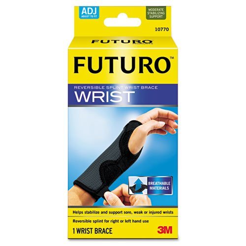 3m Adjustable Reversible Splint Wrist Brace Fits Wrists 5 1 2- 8 1 2 Black Gray by 3M