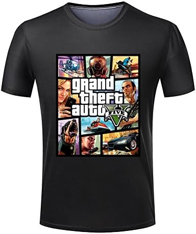 Annash Grand Theft Auto GTA V Video Game Mens O-neck T-Shirt Black