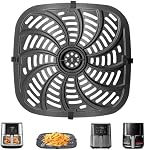 Air Pâte à fryer pour Chef Vue facile 8 Qt TurboFry 8 Qt 4-in-1 Air Fryer, qualité alimentaire Air friteuse Accessoires Rack de remplacement Pièces de grille Assiette de Crisper avec pare-chocs en caoutchouc, Lave-vaisselle Safe