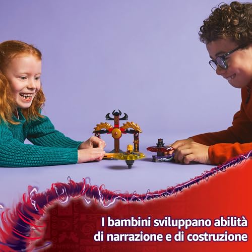 NINJAGO Battle Pack Draghi dello Spinjitzu - 2 Trottole Giocattolo, Tempio Costruibile, Elementi di Potere e 2 Minifigure, Giochi per Bambini e Bambine da 6 Anni da La Rivolta dei Draghi 71826 - Lego - Immagine 1