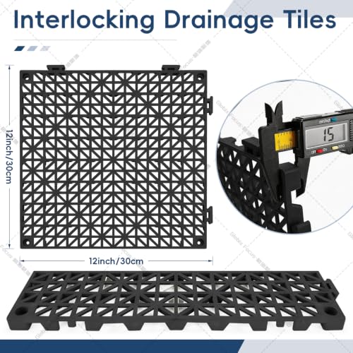 Interlocking Drainage Tiles 50PCS Modular Interlocking Cushion 12" x 12" by CUIOFREE - Used condition - Image 2