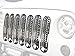 Hooke Road Clip-in Grill Inserts Silver Chrome Front Grille Covers for 2007-2015 Jeep Wrangler JK & Unlimited (Pack of 7)