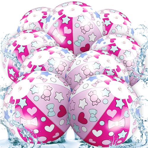 Vertintong 12 Pack Hello Cat Beach Ball 8.5 in Inflatable Beach Balls Bulk for Kids & Adults Cartoon Swimming Pool Toys Pool Party Favors for Birthday Summer Outdoor
