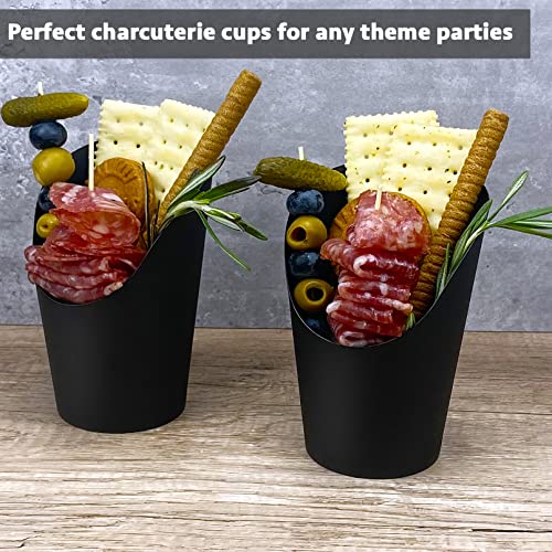 CAMKYDE 50 Pcs French Fries Holder, 14oz Disposable Paper French Fry Cups Charcuterie Cups for all Occasions (14oz, Black) by CAMKYDE - Image 5