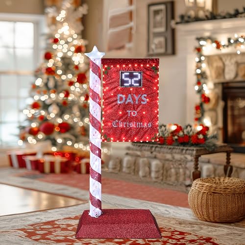 MUPATER 5FT Lighted Christmas Countdown Sign, Christmas Digital Display Décor