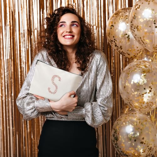 Initial Makeup Bag Floral S Personalized Cosmetic Bag Monogrammed Gifts for Women Girls Bride Bridesmaid Monogram Zipper Pouch for Teacher Appreciation Mothers Day Birthday Wedding Bridal Shower Gifts4