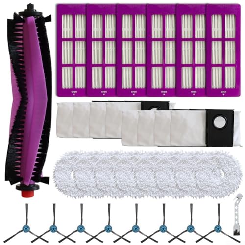 Replacement Kit for Eureka J15 Pro ?Ultra Robot Vacuum Main Side Brush Filter Mop Cloth Bag Kit(B)