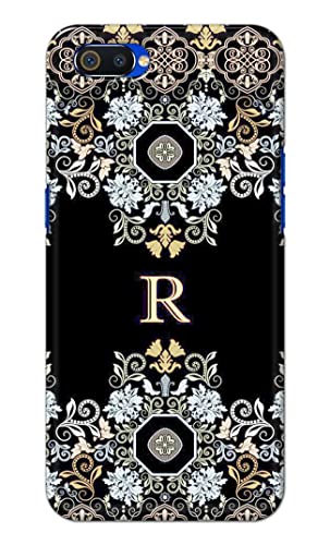 Image of PRINTFIDAA Name II Initial II Letter Floral Pattern Alphabet R Printed Designer Hard Back Case Cover for Realme C2 / Oppo A1K, RMX1941, CPH1923 -(SS) MVN1007