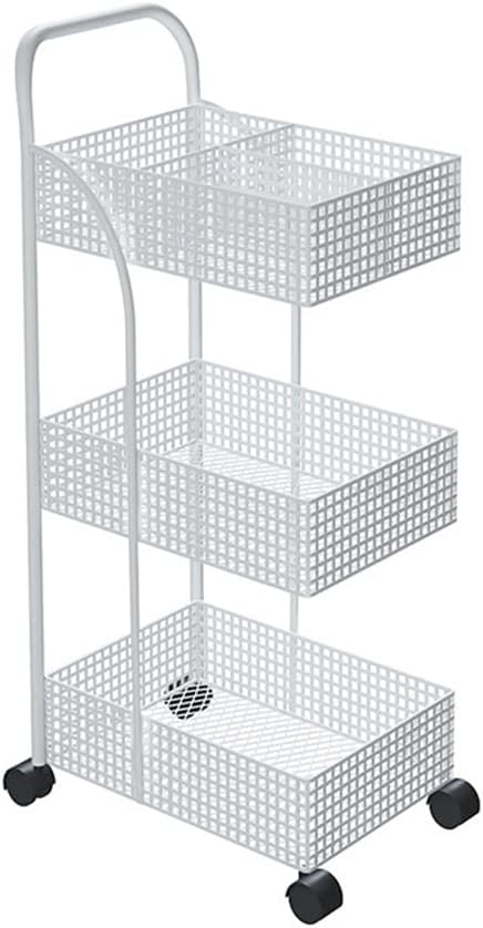 Scandinavian Iron Shelves Bedroom Kitchen Metal Removable Bathroom Storage Rack with Wheels Trolley