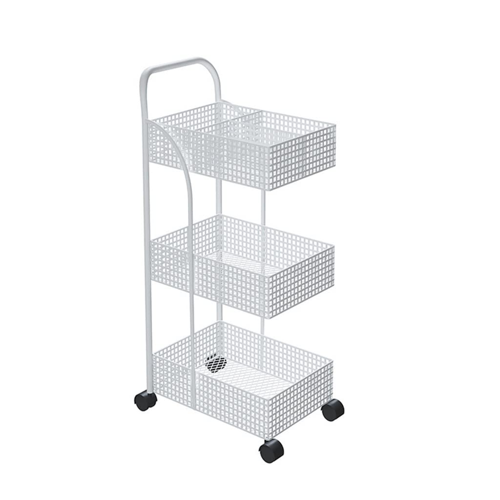 Estantes de metal de estilo escandinavo con ruedas extraíbles para almacenamiento de dormitorio, cocina y baño