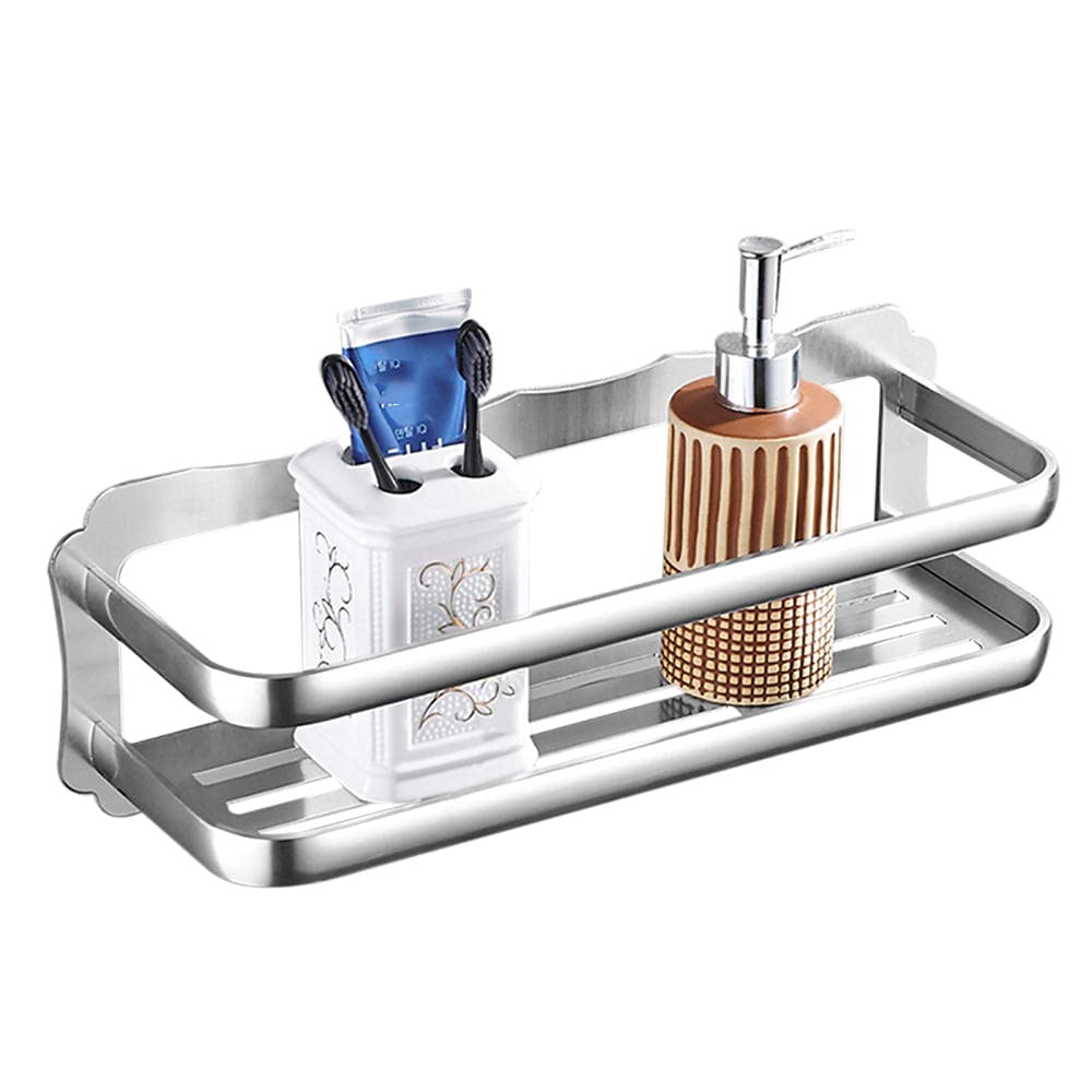 Étagère de douche antirouille en aluminium spatial avec adhésif mural puissant