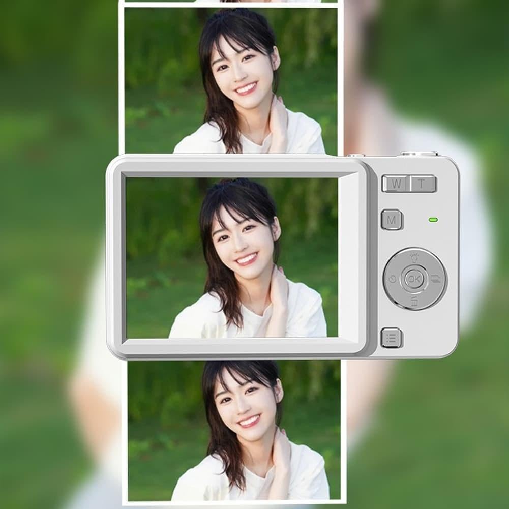 Fotocamera digitale retrò scorrevole 4K 64MP, fotocamera compatta per vlogging con schermo da 2,8", zoom 16X autofocus CCD per adolescenti adulti principianti, 2026 nuovo regalo fotografico portatile