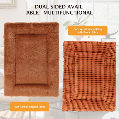 PET SPPTIES Hundebett Weiches und Warmes Matten Hundekissen Waschbarn kuschelig Umkehrbar Haustier Sofakissen PS085 (90X70 cm, Orange)