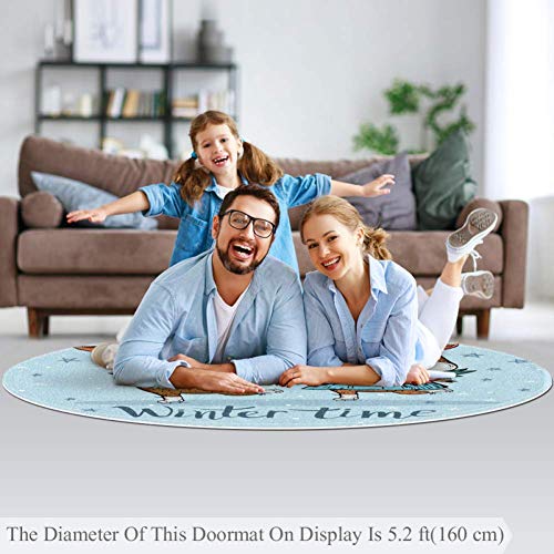 Tapis rond polyester 160cm multicolore grand format pour salon - 5