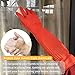 ThxToms Rubber Dishwashing Cleaning Gloves (2-Pair) - Fleece Lined, Reusable, Waterproof with Extra-Long Cuff & Anti-Slip Design for Household & Kitchen Use - Large