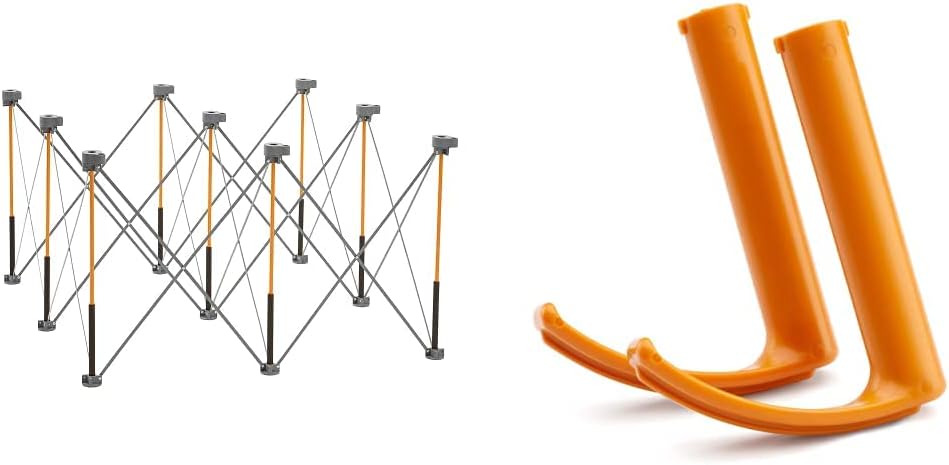 Bora Centipede 4ft x 4ft 9-Strut Work Table, Includes 4 X-Cups, 4 Quick Clamps,Black/Orange & Centipede 2 Piece Hooks Set for Bora Centipede Work Stands, CA0402