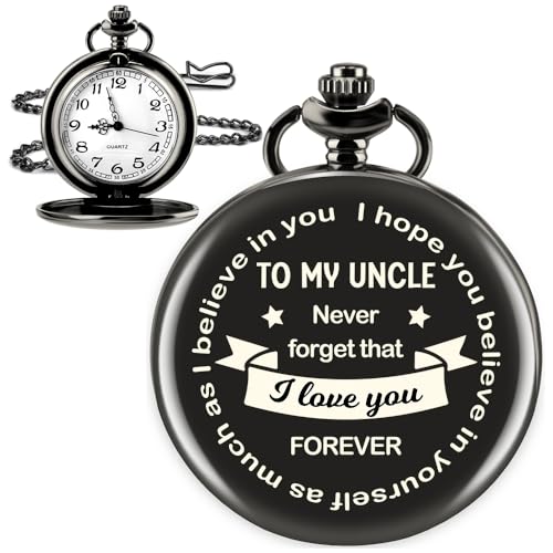 Image of Uncle Gifts for Fathers Day Birthday Retirement Xmas Valentines Day Gifts for Uncle Godfather Engraved Pocket Watches