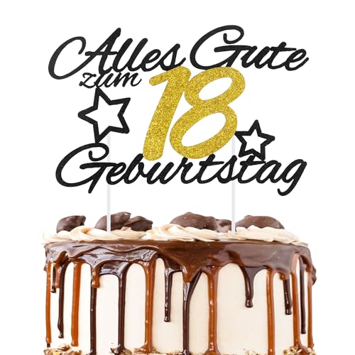Moorle Torten Deko 18 Geburtstag, Alles Gute zum Geburtstag Kuchen Topper 18 Jahre, Happy 18th Birthday Cake Topper, Tortendeko 18 für Jungen Moorle Torten Deko 18 Geburtstag, Alles Gute zum Geburtstag Kuchen Topper 18 Jahre, Happy 18th Birthday Cake Topper, Tortendeko 18 für Jungen