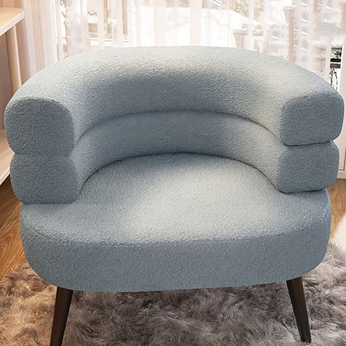 Sillón moderno con respaldo curvado y patas de metal, cómodo asiento para sala de estar, dormitorio, salón, oficina