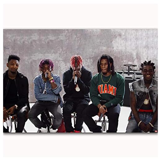 NOVELOVE Väggkonst bild Kodak svart 21 Savage Lil Uzi Vert Rapper Hip Hop musik sångare stjärna affisch tryck canvasmålning utan ram 40 x 60 cm