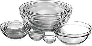 10-Piece Glass Mixing Bowls Set for Prepping, Serving, and Storage