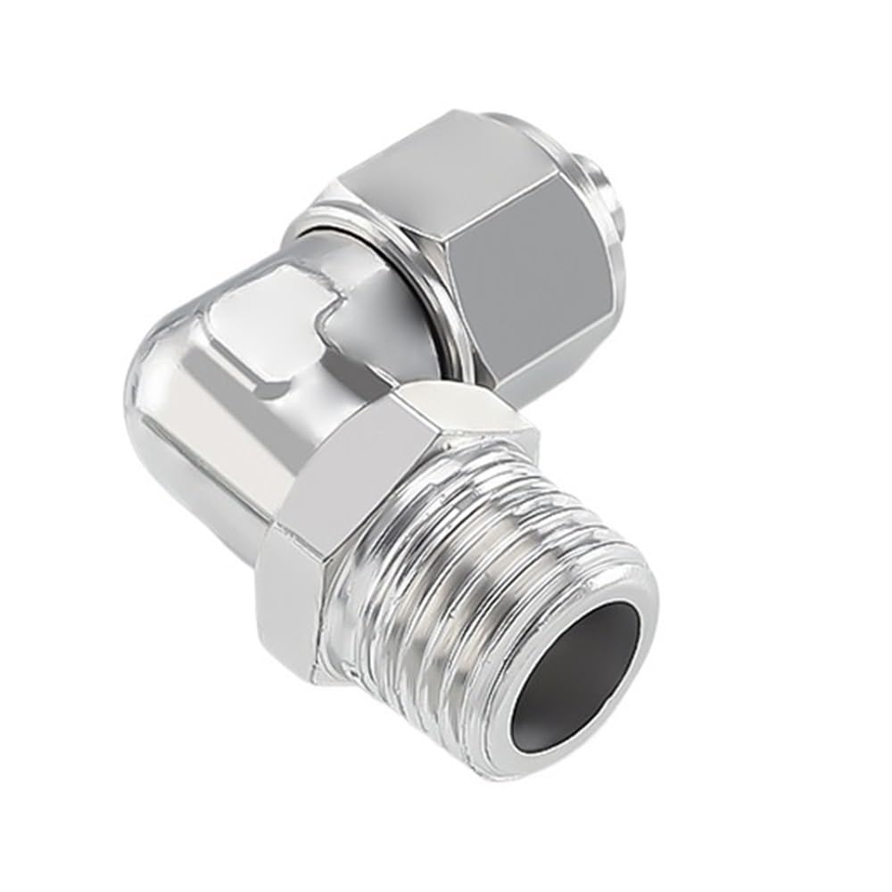 Pneumatyczna złączka obrotowa Kolanko wtykowe - Precyzyjny adapter rurowy z gwintem do rur metalowych, 1 szt.(12mmx1/2inch)