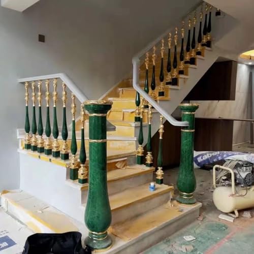 Rambardes d'escalier vertes en aluminium pour marches en bois et béton x2 - 8