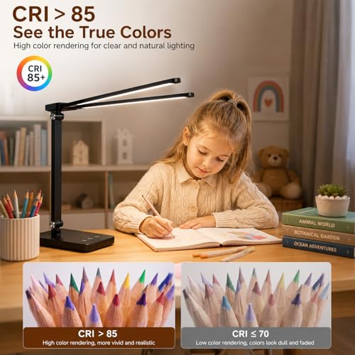 Lampe bureau LED double tête tactile au design architecte épuré - 7