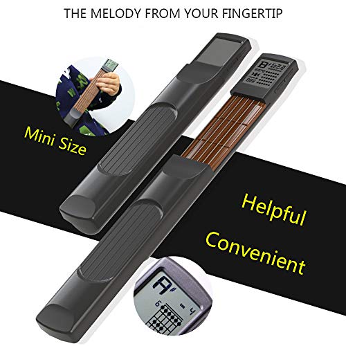KKmoon SOLO Tela Eletrônica Guitar Chord Trainer Portátil Modelo De Bolso De Madeira Exercício Guita