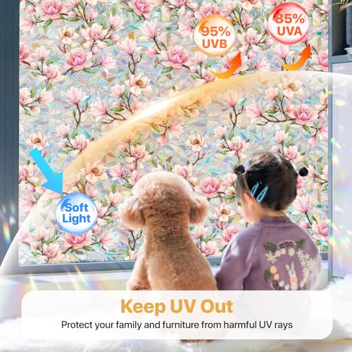 Vinilo decorativo para ventana Pink Magnolia 16.9" x 39.4" miniatura 4