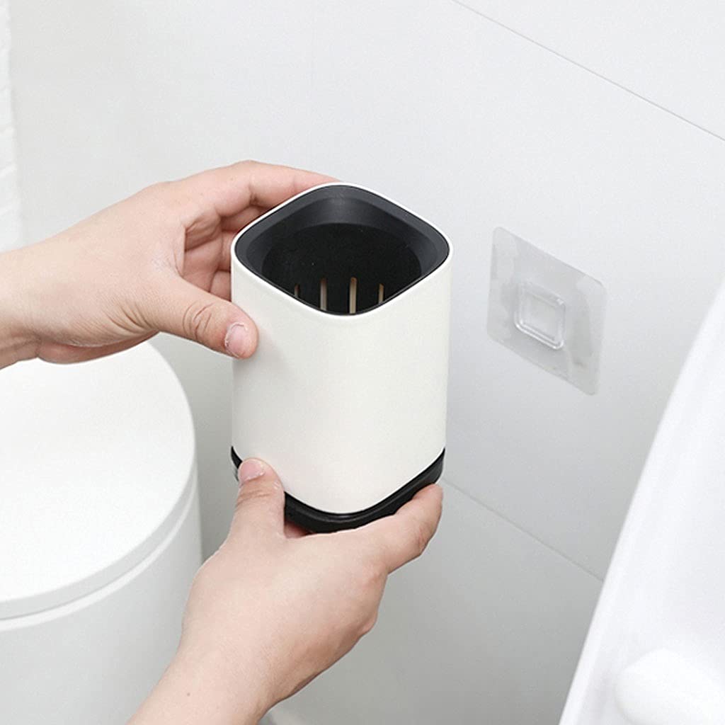 Diseño Clásico Cepillos de Inodoro Vertical y de Pared, cepillos de Inodoro de Mango Largo, cepillos de baño Modernos de diseño Minimalista (Blanco) Escobillas de Baño