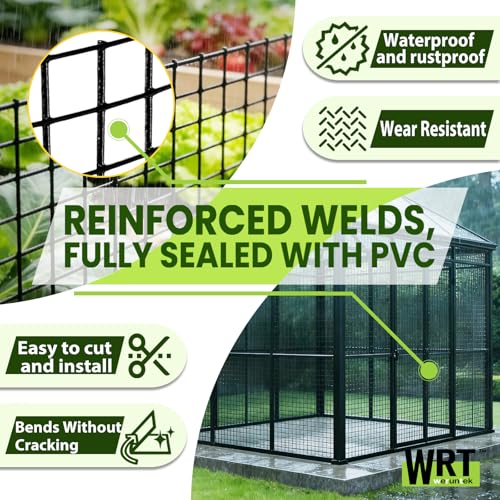 Black Hardware Cloth1/2 inch 36 inch x 100 Foot 19 Gauge, PVC Coated Welded Wire Mesh Roll, Heavy Duty Metal Mesh with Square Grid,Fencing Roll for Chicken Coop Barrier, Rabbit Cage, Snake Fence by weruntek - Image 4