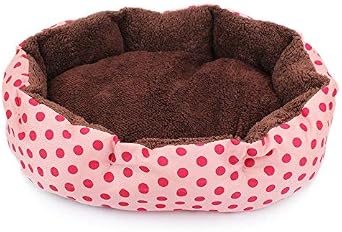 Dog Bed Cat Mat Pet House Bedding Warm Pet Basket Polka Dot Dog Bed Can be washed for small dogs, 13.8 x 11.8 x 3.3 inches 35 x 30 x 8.5 cm, Lightweight, easy to hold
